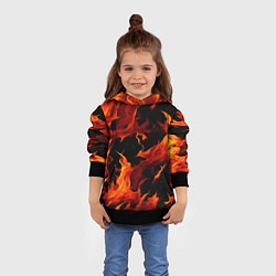 Толстовка-худи детская Пламя в темноте, цвет: 3D-черный — фото 2