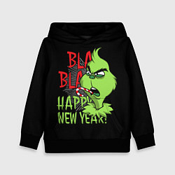 Толстовка-худи детская Grinch - happy New Year, цвет: 3D-черный