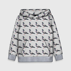 Толстовка-худи детская Голуби воркуют, цвет: 3D-меланж