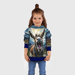 Толстовка-худи детская Крик осла, цвет: 3D-синий — фото 2