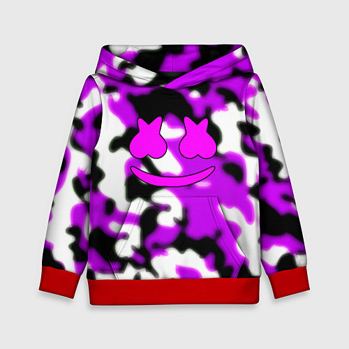 Детская толстовка Marshmello camo / 3D-Красный – фото 1