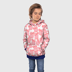 Толстовка-худи детская Узор с розовыми бантами в горошек, цвет: 3D-синий — фото 2