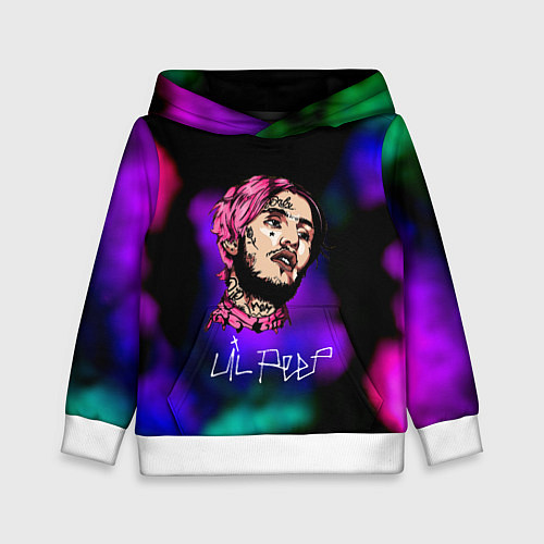 Детская толстовка Lil peep рэп неоновый градиент / 3D-Белый – фото 1