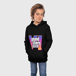 Толстовка-худи детская Grand Theft Auto 6, цвет: 3D-черный — фото 2