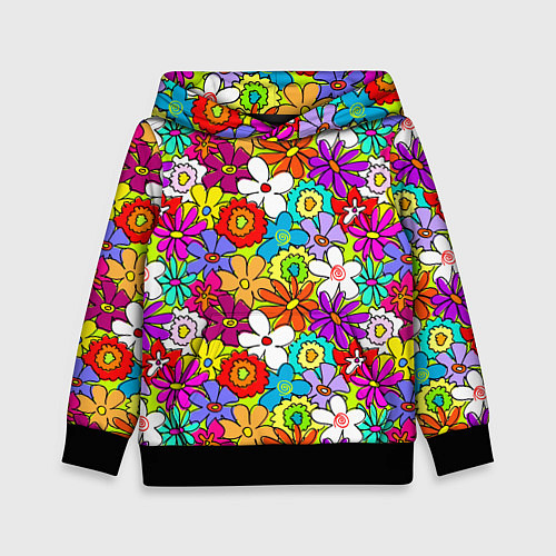 Детская толстовка Floral multicolour / 3D-Черный – фото 1