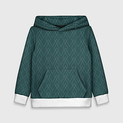 Толстовка-худи детская Зелёный геометричные линии, цвет: 3D-белый