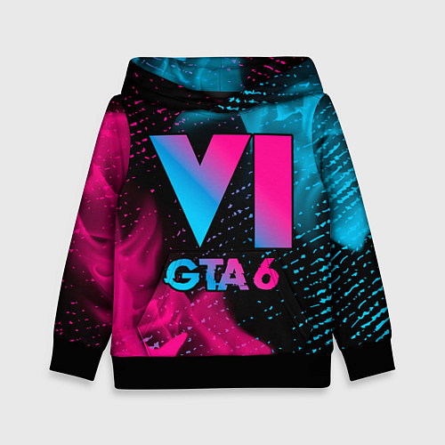 Детская толстовка GTA 6 - neon gradient / 3D-Черный – фото 1