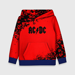 Толстовка-худи детская AC DC skull rock краски, цвет: 3D-синий