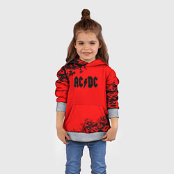 Толстовка-худи детская AC DC skull rock краски, цвет: 3D-меланж — фото 2