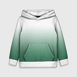 Толстовка-худи детская Туманный градиент бело-зелёный, цвет: 3D-белый