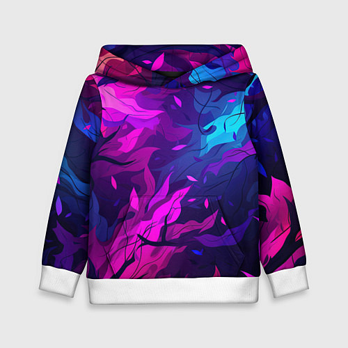 Детская толстовка Фиолетовые яркие лепестки / 3D-Белый – фото 1