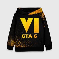 Толстовка-худи детская GTA 6 - gold gradient, цвет: 3D-черный