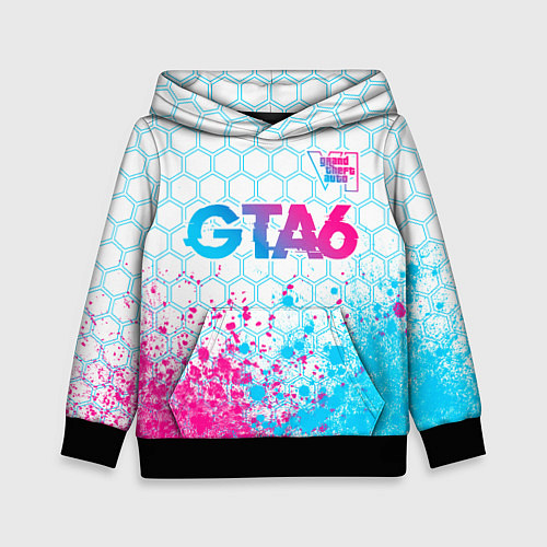 Детская толстовка GTA6 neon gradient style посередине / 3D-Черный – фото 1