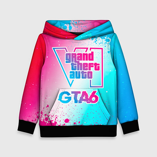 Детская толстовка GTA6 neon gradient style / 3D-Черный – фото 1