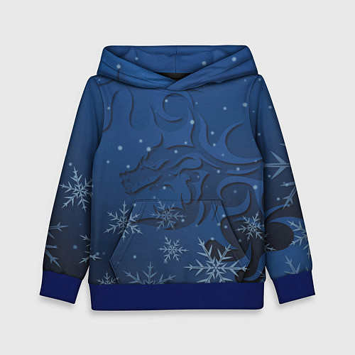 Детская толстовка Ледяной дракон 2024 / 3D-Синий – фото 1