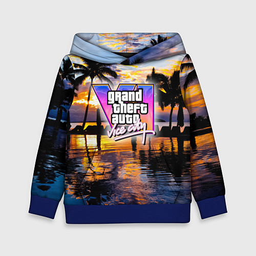 Детская толстовка Grand theft auto 6 vice city / 3D-Синий – фото 1