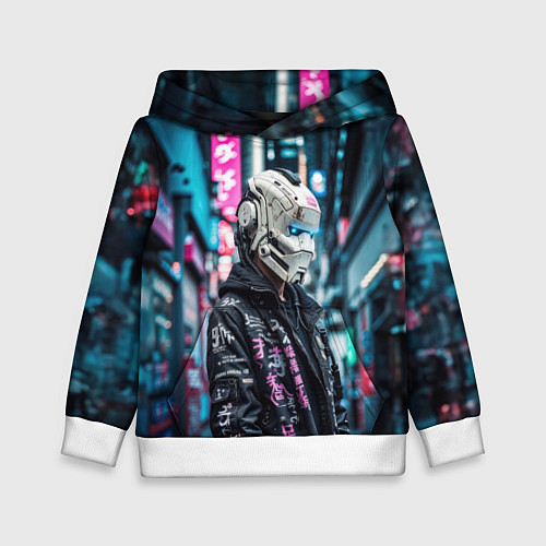 Детская толстовка Тинейджер в кибернетическом шлеме / 3D-Белый – фото 1