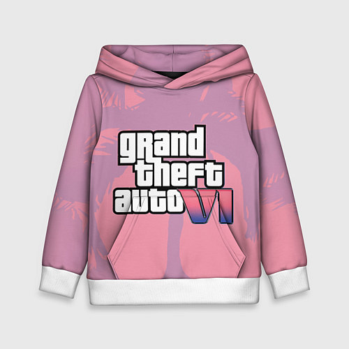 Детская толстовка GTA 6 pink / 3D-Белый – фото 1