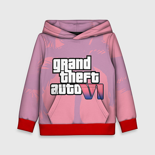 Детская толстовка GTA 6 pink / 3D-Красный – фото 1