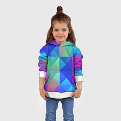 Толстовка-худи детская Разноцветные фигуры, цвет: 3D-белый — фото 2