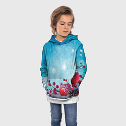 Толстовка-худи детская Сhristmas toys, цвет: 3D-белый — фото 2