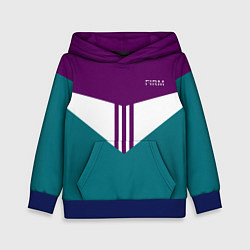 Толстовка-худи детская FIRM темная сирень и бирюза, цвет: 3D-синий