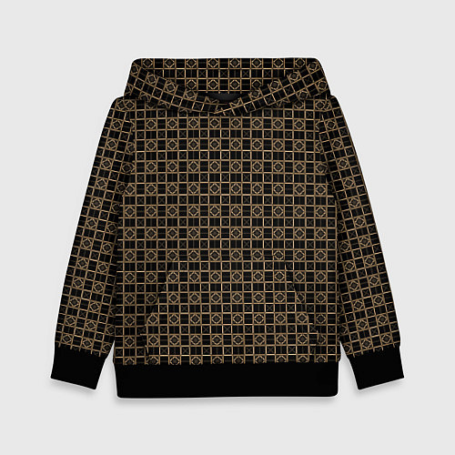Детская толстовка Тёмно-коричневый паттерн / 3D-Черный – фото 1