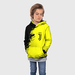 Толстовка-худи детская Juventus спортивные краски, цвет: 3D-меланж — фото 2