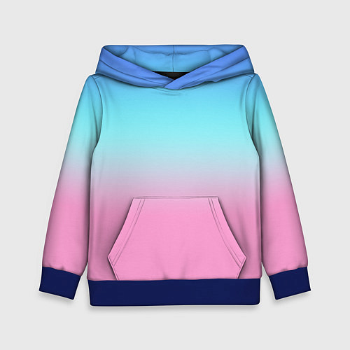 Детская толстовка Синий и голубо-розовый градиент / 3D-Синий – фото 1