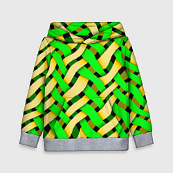 Толстовка-худи детская Кислотная объёмная плетёнка, цвет: 3D-меланж