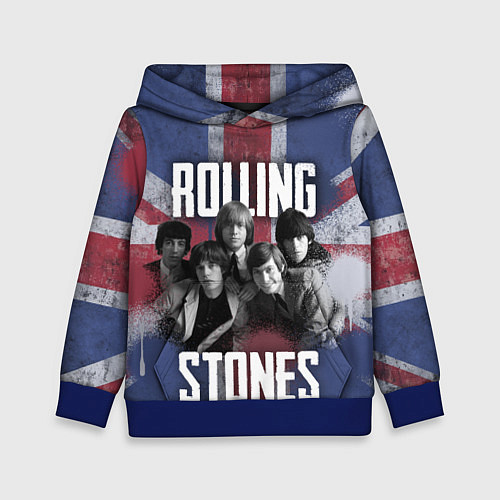 Детская толстовка Rolling Stones - Great britain / 3D-Синий – фото 1
