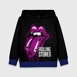 Толстовка-худи детская The Rolling Stones - lips, цвет: 3D-синий