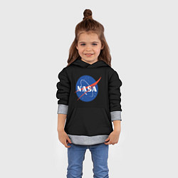 Толстовка-худи детская NASA logo space, цвет: 3D-меланж — фото 2