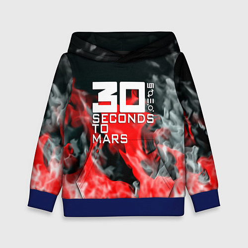 Детская толстовка Seconds to mars fire / 3D-Синий – фото 1
