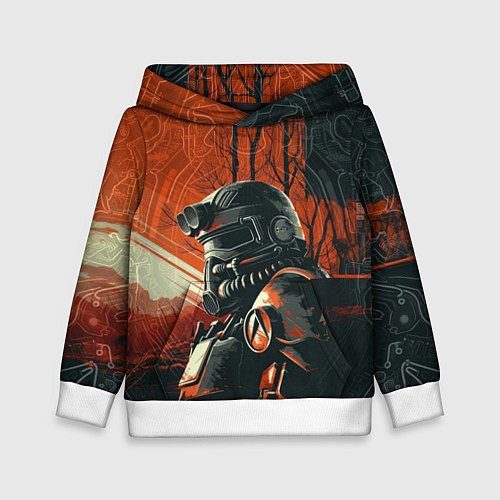 Детская толстовка Боец из братства стали / 3D-Белый – фото 1