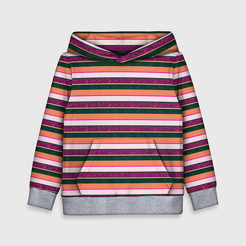 Детская толстовка Полосатый зелёно-оранжевый / 3D-Меланж – фото 1