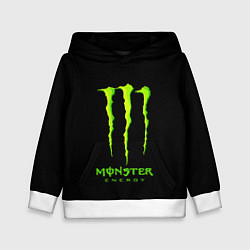 Толстовка-худи детская Monster energy green logo, цвет: 3D-белый