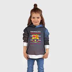 Толстовка-худи детская Логотип футбольный клуб Барселона, цвет: 3D-белый — фото 2