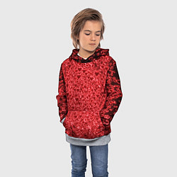 Толстовка-худи детская Светящиеся объемные сердечки, цвет: 3D-меланж — фото 2