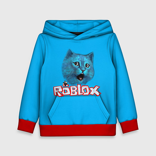 Детская толстовка Roblox синий кот / 3D-Красный – фото 1