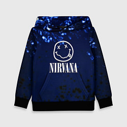 Толстовка-худи детская Nirvana рок краски, цвет: 3D-черный