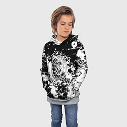 Толстовка-худи детская Manchester City краски чёрно белые, цвет: 3D-меланж — фото 2