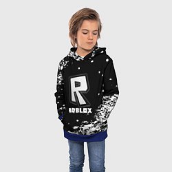 Толстовка-худи детская Roblox белая краска, цвет: 3D-синий — фото 2