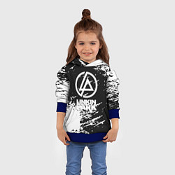 Толстовка-худи детская Linkin park logo краски текстура, цвет: 3D-синий — фото 2