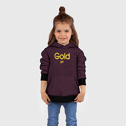 Толстовка-худи детская Gold girl, цвет: 3D-черный — фото 2