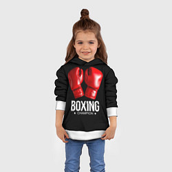 Толстовка-худи детская Boxing Champion, цвет: 3D-белый — фото 2
