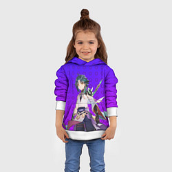 Толстовка-худи детская Genshin Impact персонаж Xiao Сяо, цвет: 3D-белый — фото 2