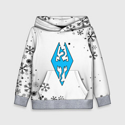 Толстовка-худи детская Skyrim logo winter, цвет: 3D-меланж