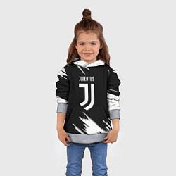 Толстовка-худи детская Juventus краски текстура, цвет: 3D-меланж — фото 2