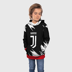 Толстовка-худи детская Juventus краски текстура, цвет: 3D-красный — фото 2